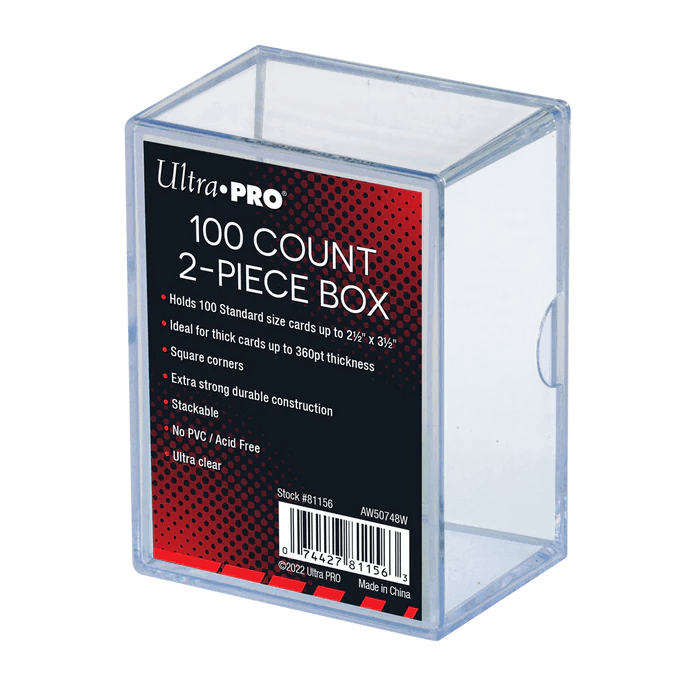 2-Piece Clear 100 Card Storage Box - ZZGames.dk