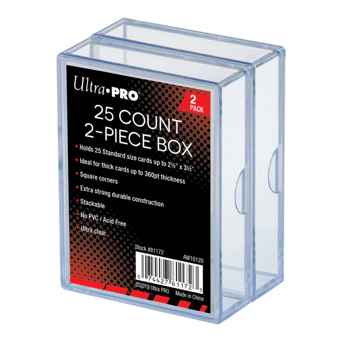 25-Count Clear Card Storage Boxes (2 pcs) - ZZGames.dk