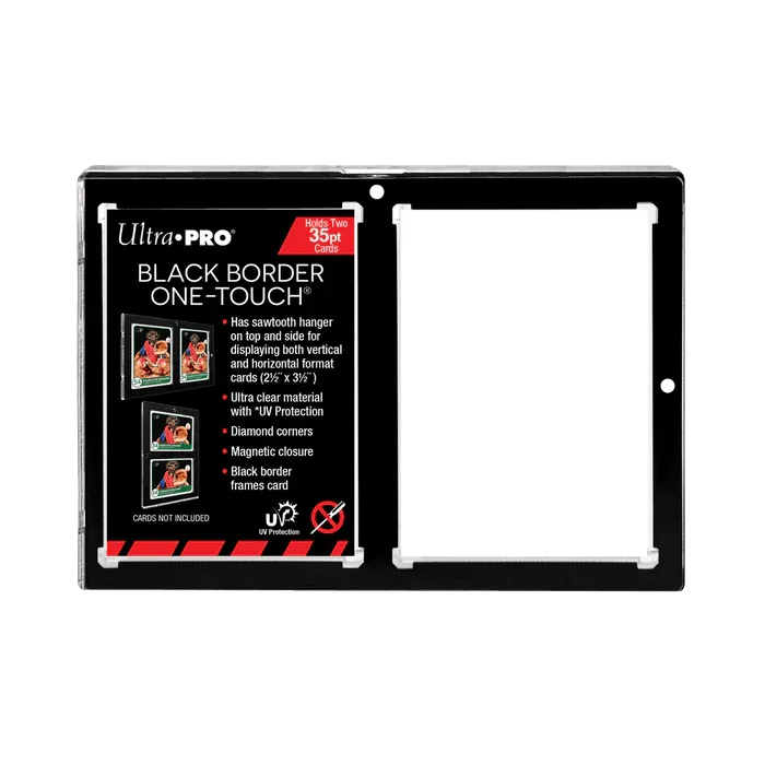 35PT 2-Card Black Border UV ONE-TOUCH Magnetic Holder - ZZGames.dk