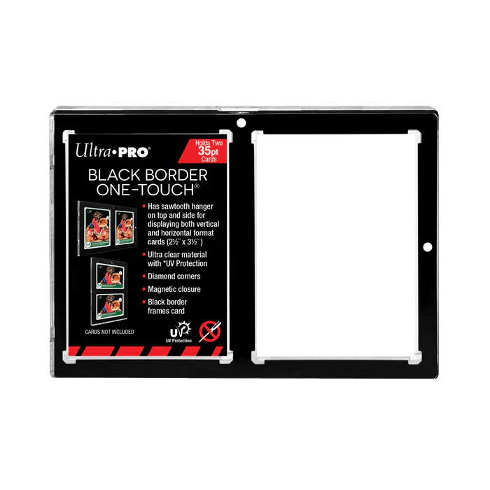 35PT 2-Card Black Border UV ONE-TOUCH Magnetic Holder - ZZGames.dk