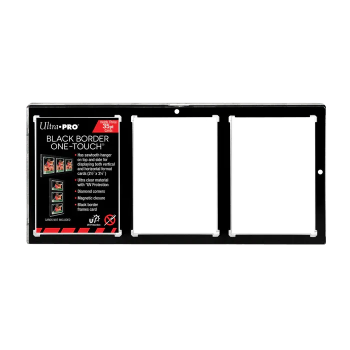 35PT 3-Card Black Border UV ONE-TOUCH Magnetic Holder - ZZGames.dk