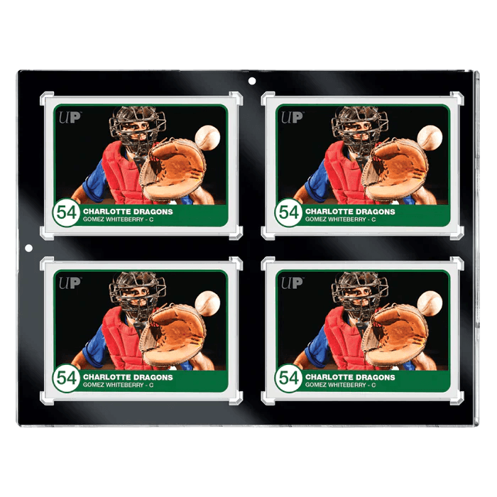 35PT 4-Card Black Border UV ONE-TOUCH Magnetic Holder - ZZGames.dk