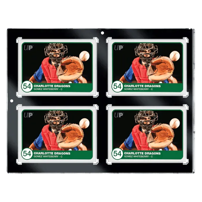 35PT 4-Card Black Border UV ONE-TOUCH Magnetic Holder - ZZGames.dk