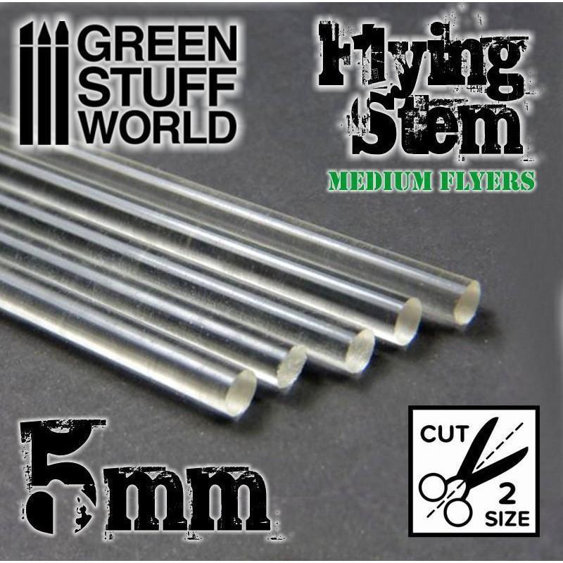 5x Acrylic Rods - Round 5 mm CLEAR - ZZGames.dk