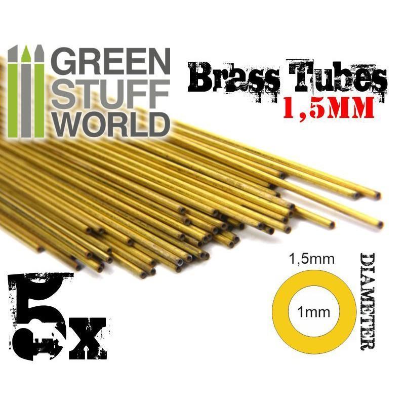 5x Brass Tubes, 1.5mm - ZZGames.dk