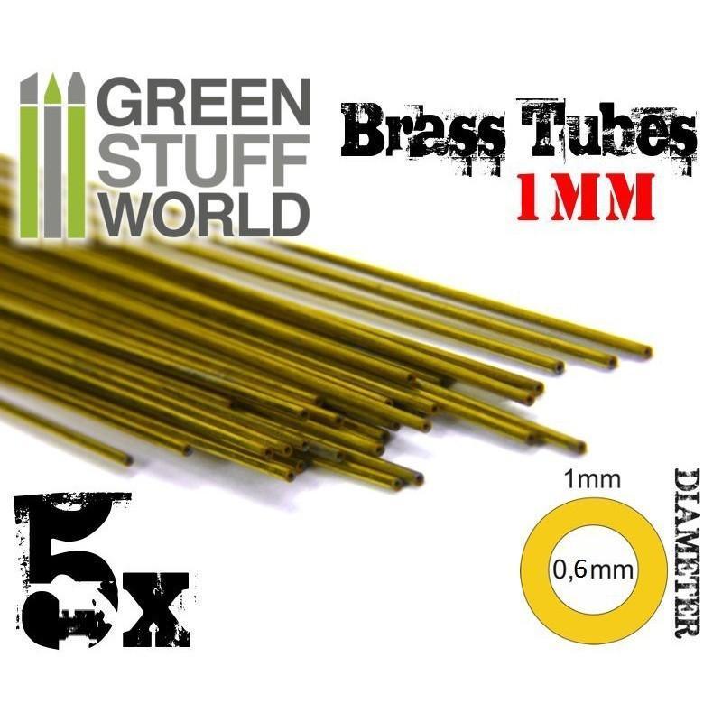 5x Brass Tubes, 1mm - ZZGames.dk