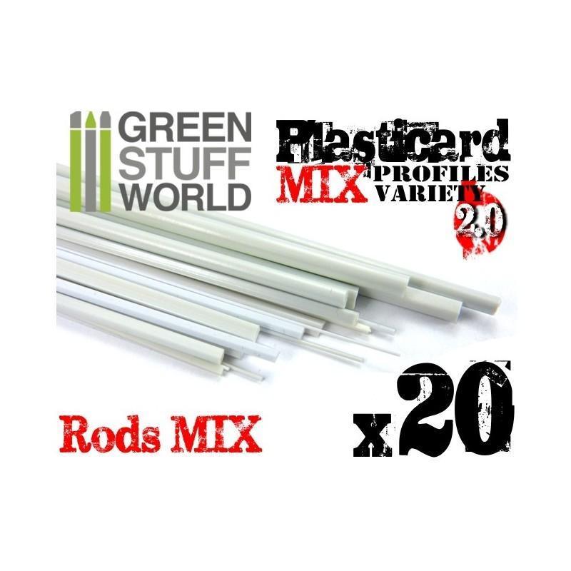 ABS Plasticard - Profile - 20x RODs Variety Pack - ZZGames.dk