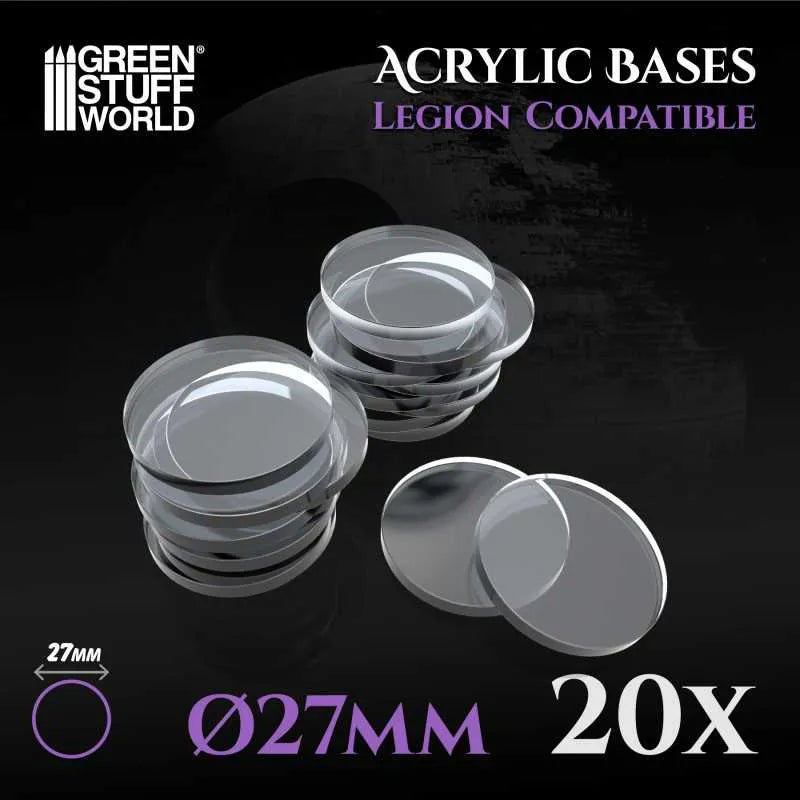 Acrylic Bases - Round 27mm x20 CLEAR (Legion)