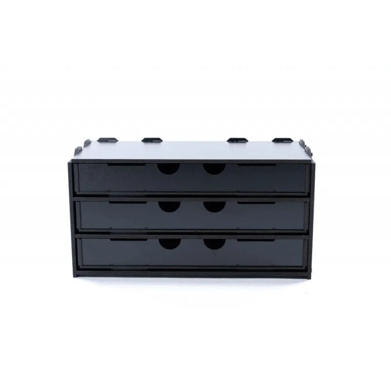 Black Paint Rack: Cabinet with 3 Long Drawers - ZZGames.dk