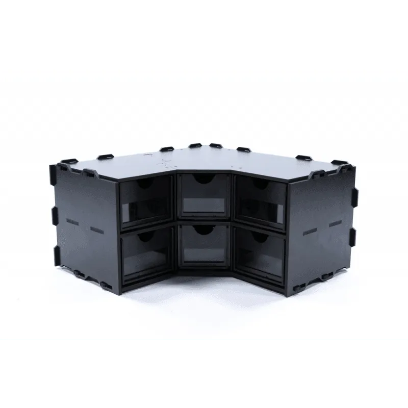 Black Paint Rack: Corner with 6 Drawers - ZZGames.dk