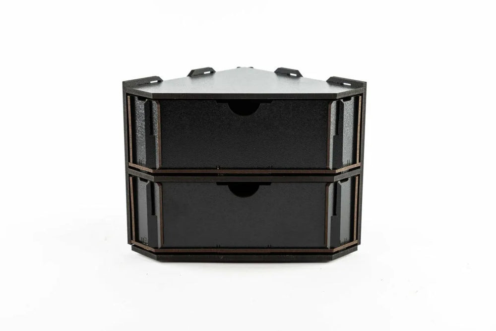 Black Paint Rack: End Piece with 2 Drawers - ZZGames.dk