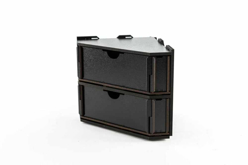 Black Paint Rack: End Piece with 2 Drawers - ZZGames.dk