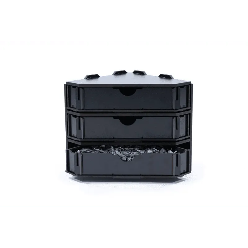 Black Paint Rack: End Piece with Drawers - ZZGames.dk