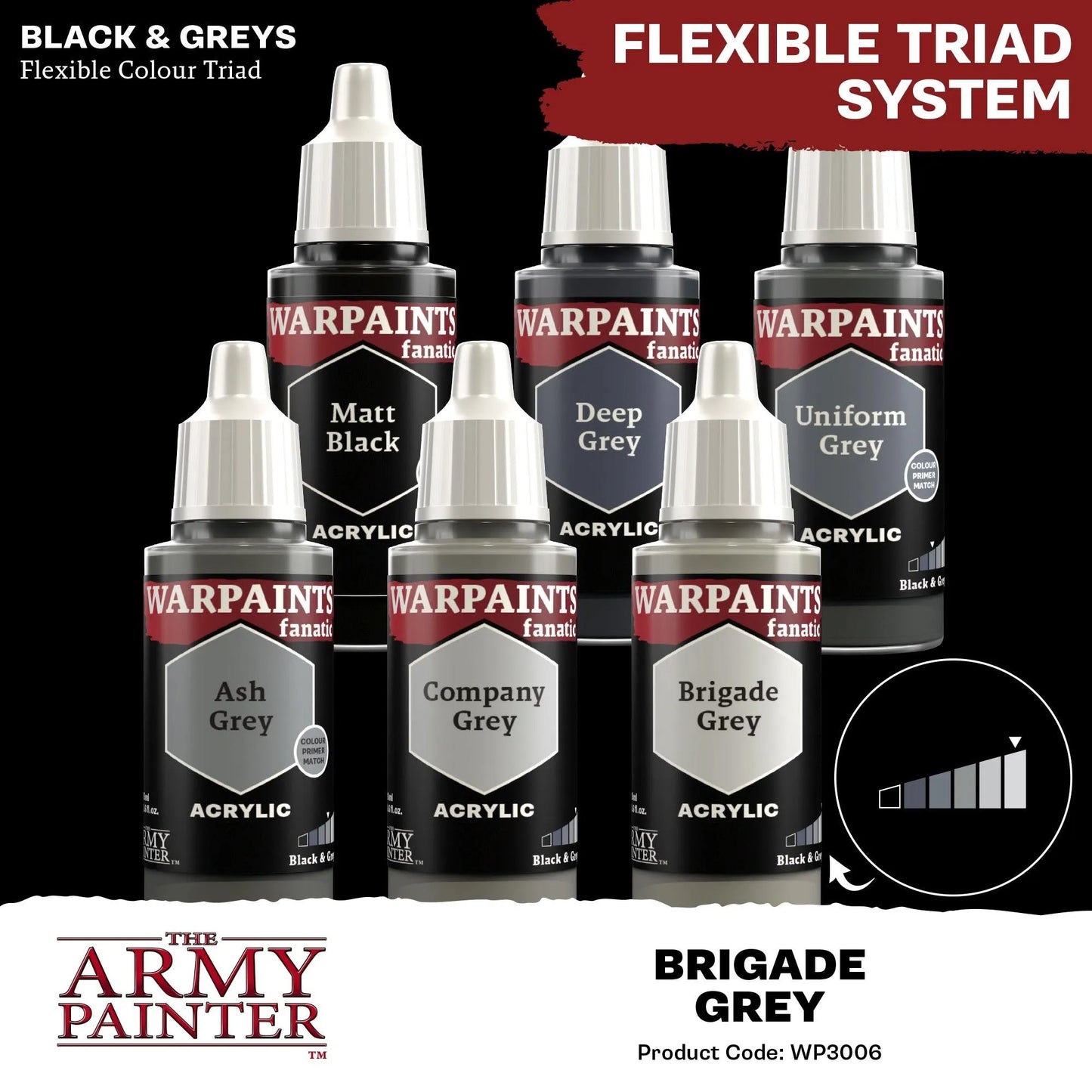 Brigade Grey (Warpaints Fanatic Acrylics) - ZZGames.dk