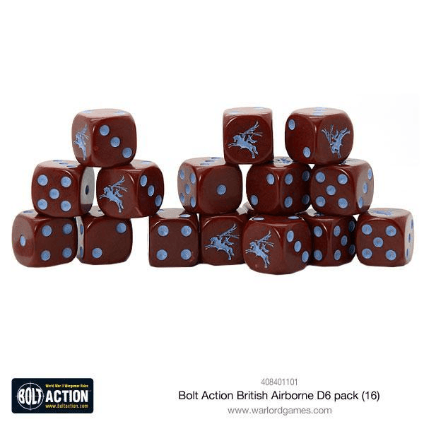 British Airborne D6 Dice (16) - ZZGames.dk