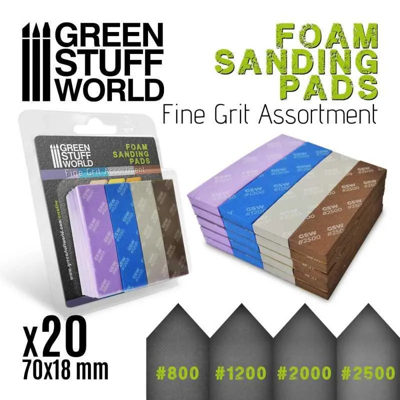 Foam Sanding Pads - FINE GRIT ASSORTMENT x20 - ZZGames.dk