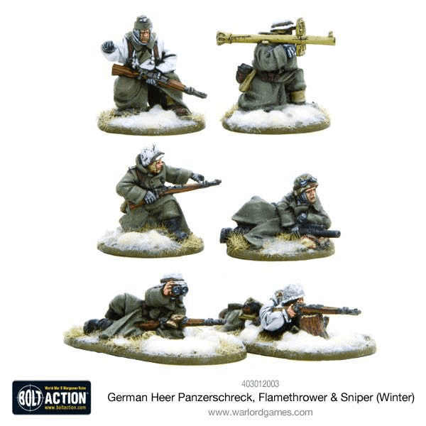 German Heer Panzerschreck, Flamethrower & Sniper teams (Winter) - ZZGames.dk