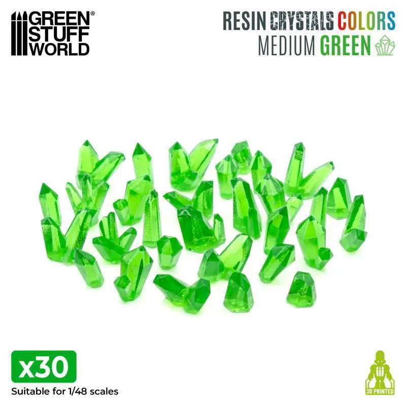 Resin Crystals - Medium GREEN x30