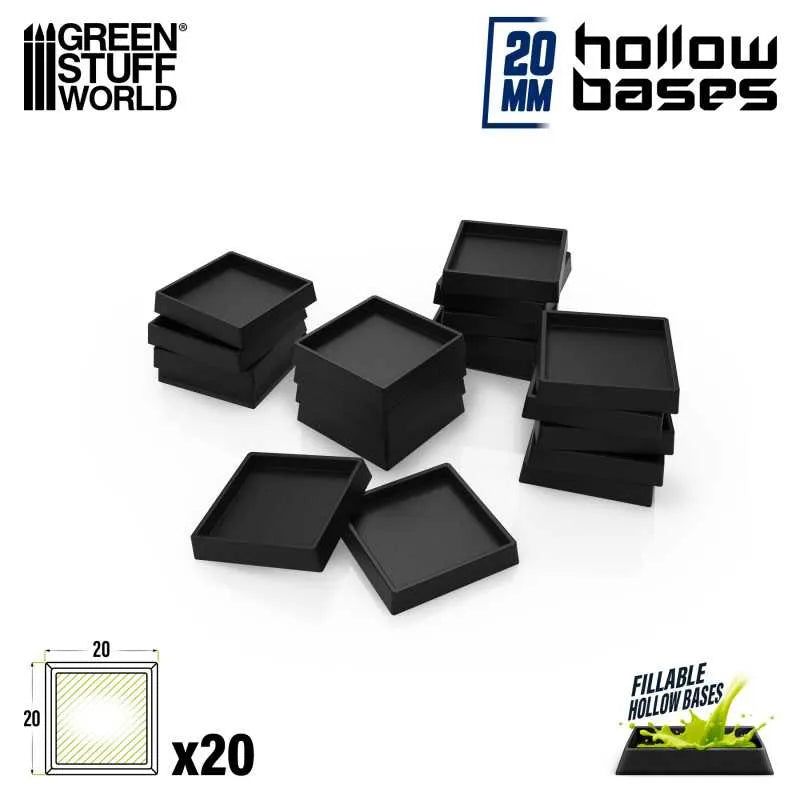 Hollow Plastic Bases - Square 20mm x20