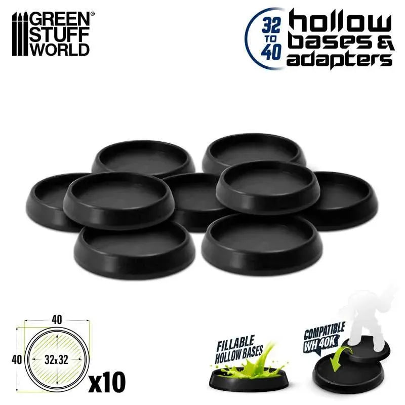 Hollow Plastic Bases - Round 40mm x10