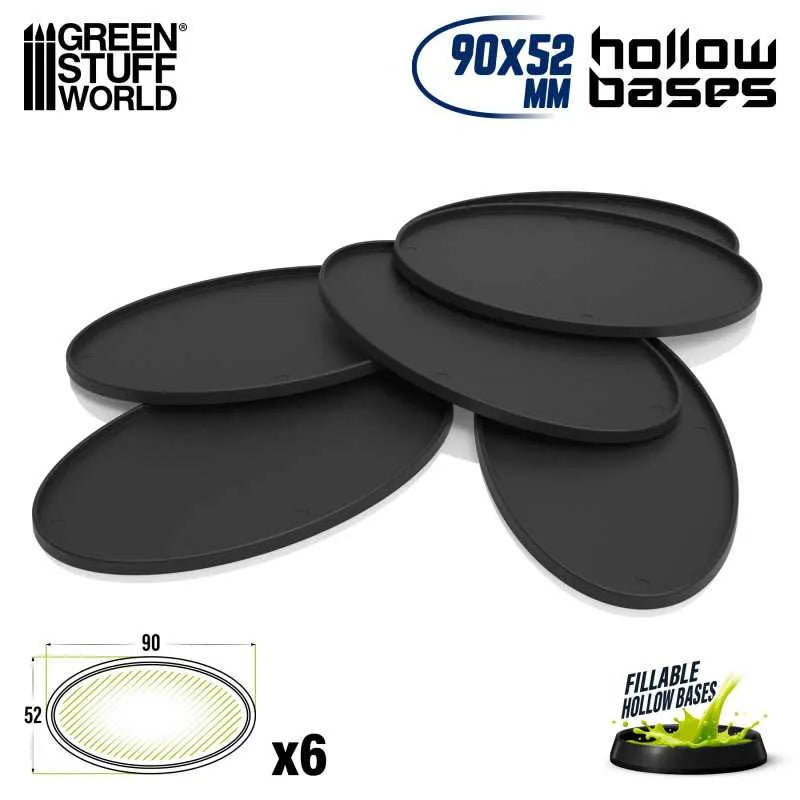 Hollow Plastic Bases - Oval 90x52mm x6