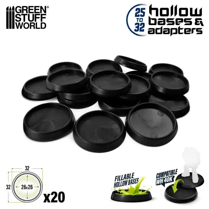 Hollow Plastic Bases - Round 32mm x20