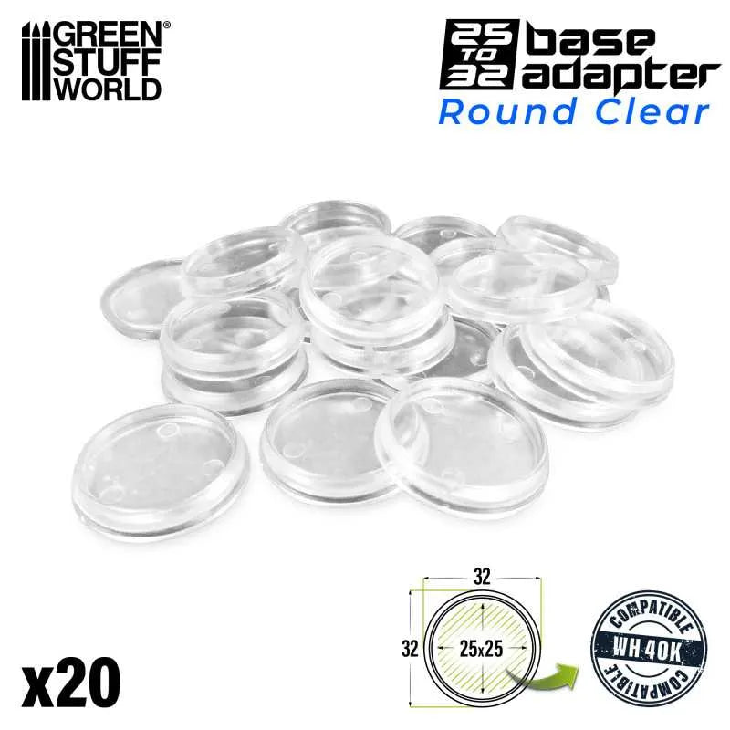 Hollow Plastic Bases - Transparent Round 32mm x20