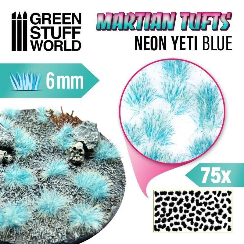 Martian Fluor Tufts 6mm - NEON YETI BLUE x75 - ZZGames.dk