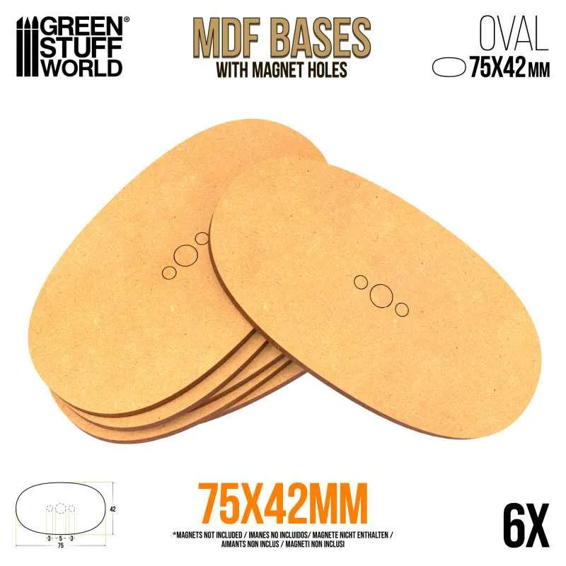 MDF Bases - Oval 75x42mm x6