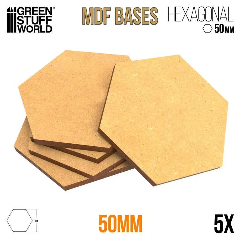 MDF Bases - Hexagonal 50mm x5