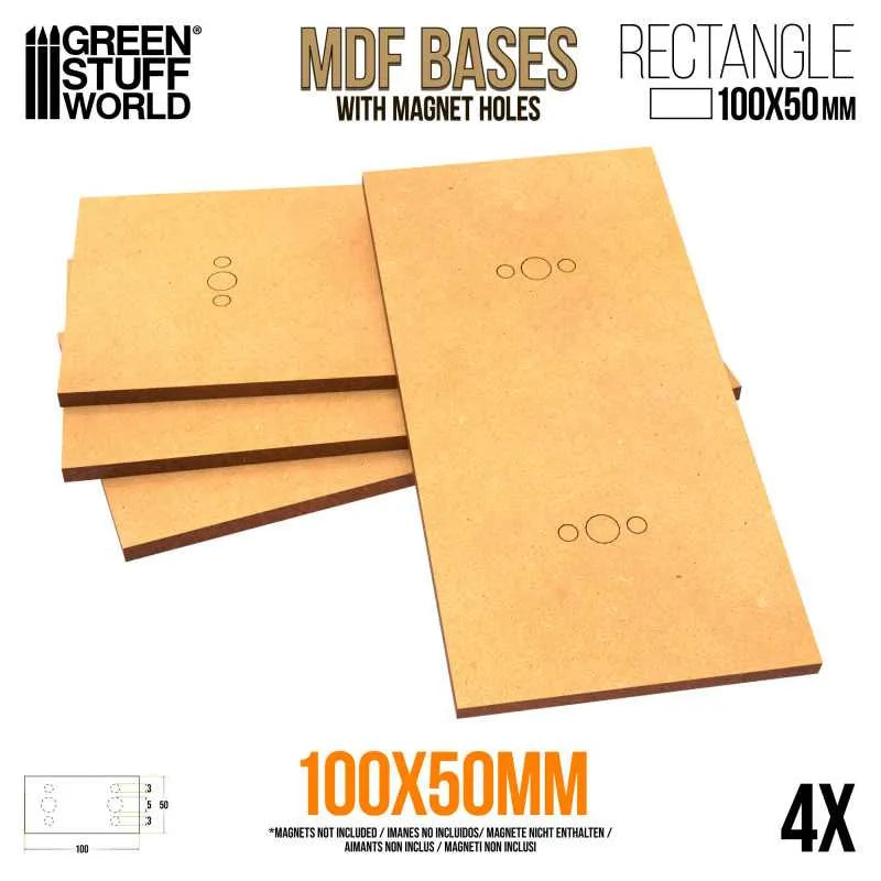 MDF Bases - Rectangle 100x50mm x4