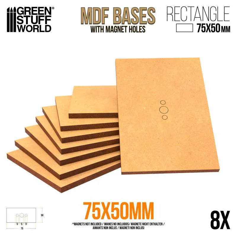 MDF Bases - Rectangle 75x50mm x8