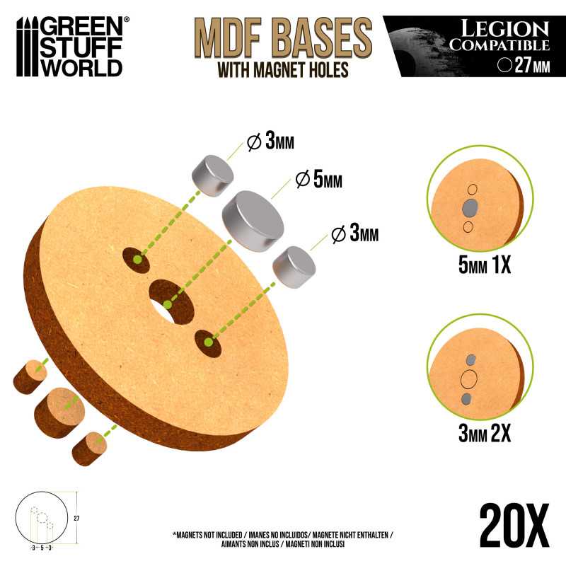 
                  
                    MDF Bases - Round 27mm (Legion) x20
                  
                