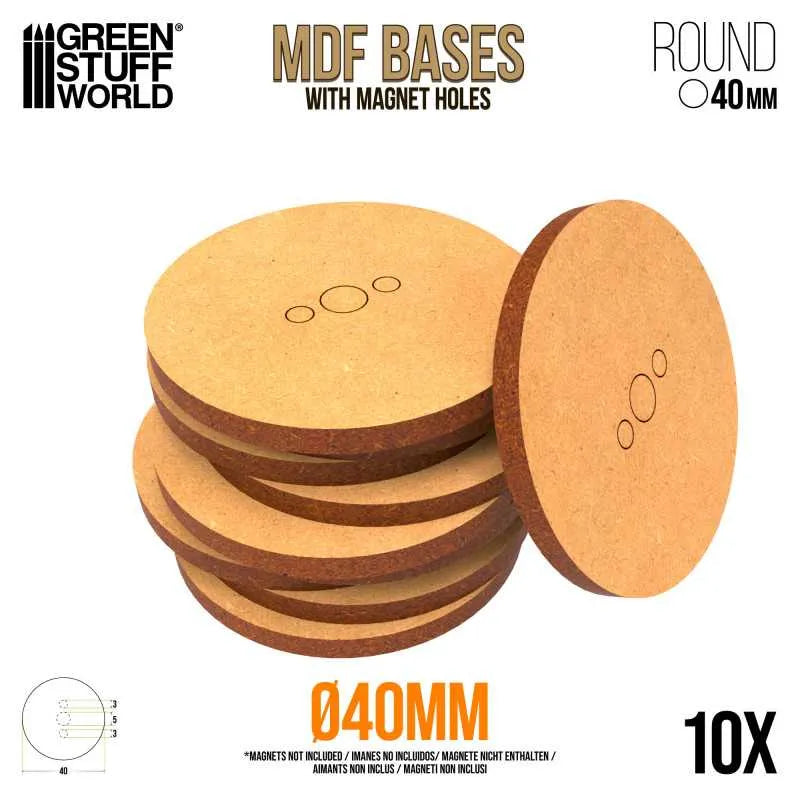 MDF Bases - Round 40mm x10