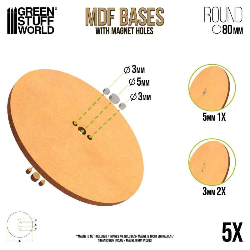 
                  
                    MDF Bases - Round 80mm x5
                  
                