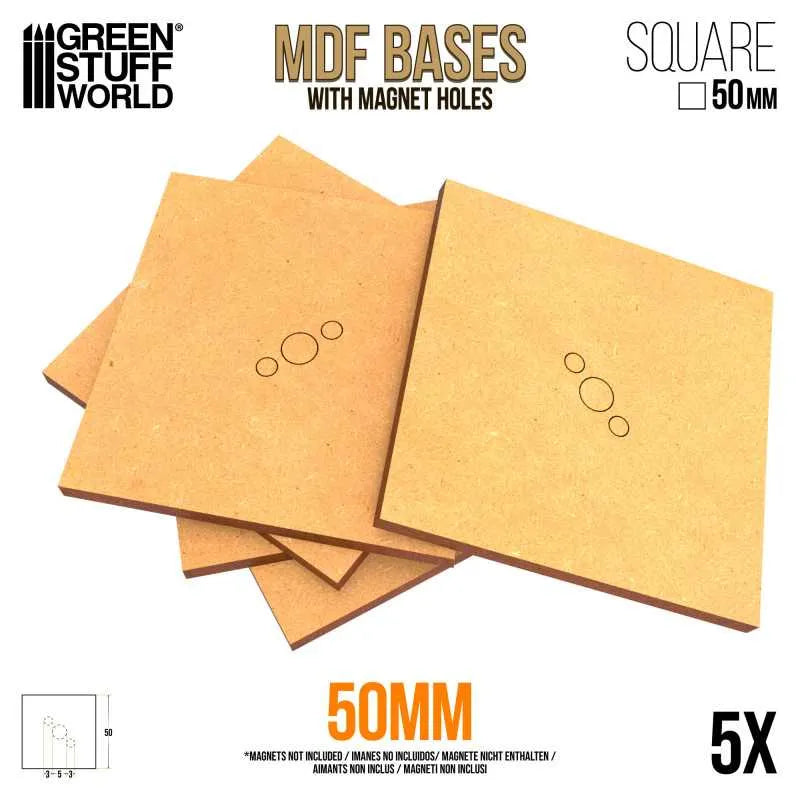 MDF Bases - Square 50mm x5