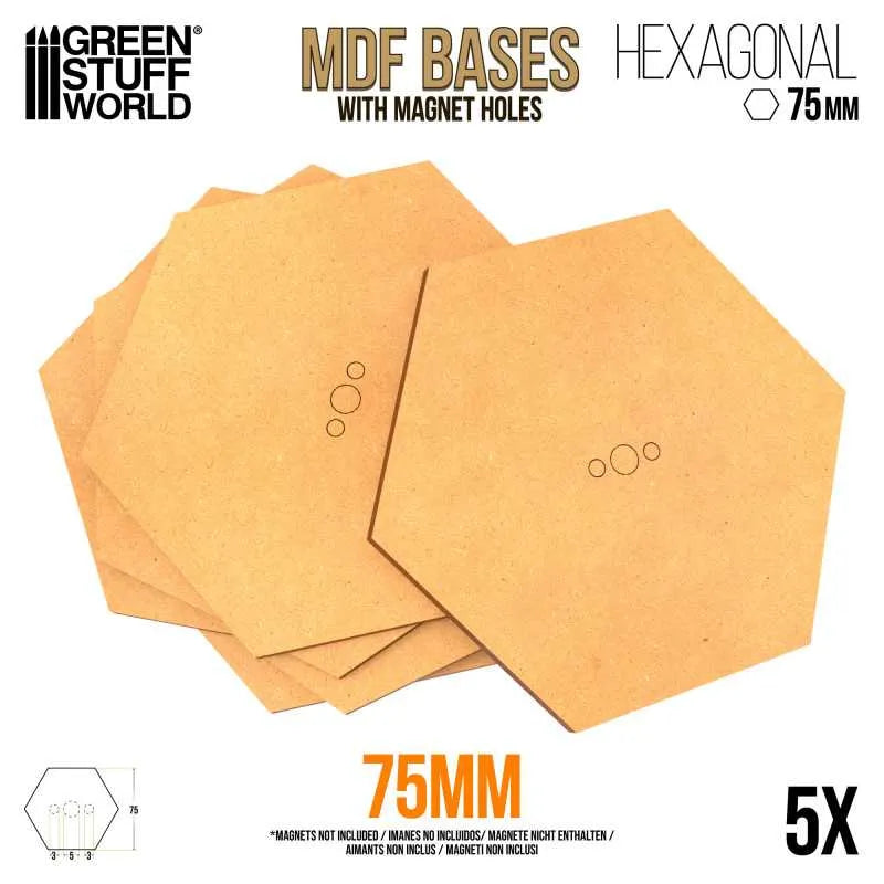 MDF Bases - Hexagonal 75mm x5