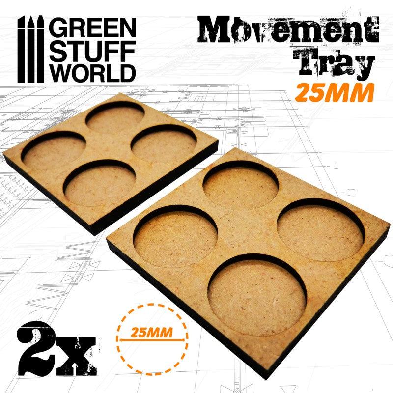 MDF Movement Trays 25mm 2x2 - Skirmish Lines - ZZGames.dk