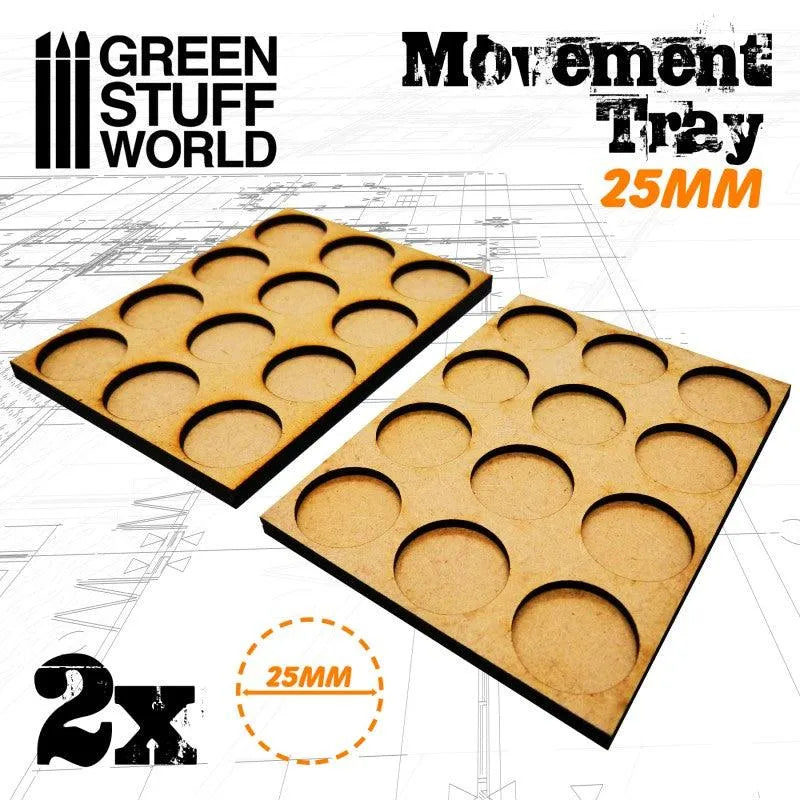 MDF Movement Trays 25mm 3x4 - Skirmish Lines - ZZGames.dk