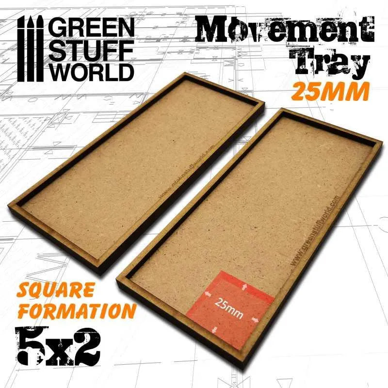 MDF Movement Trays 25mm 5x2 - ZZGames.dk