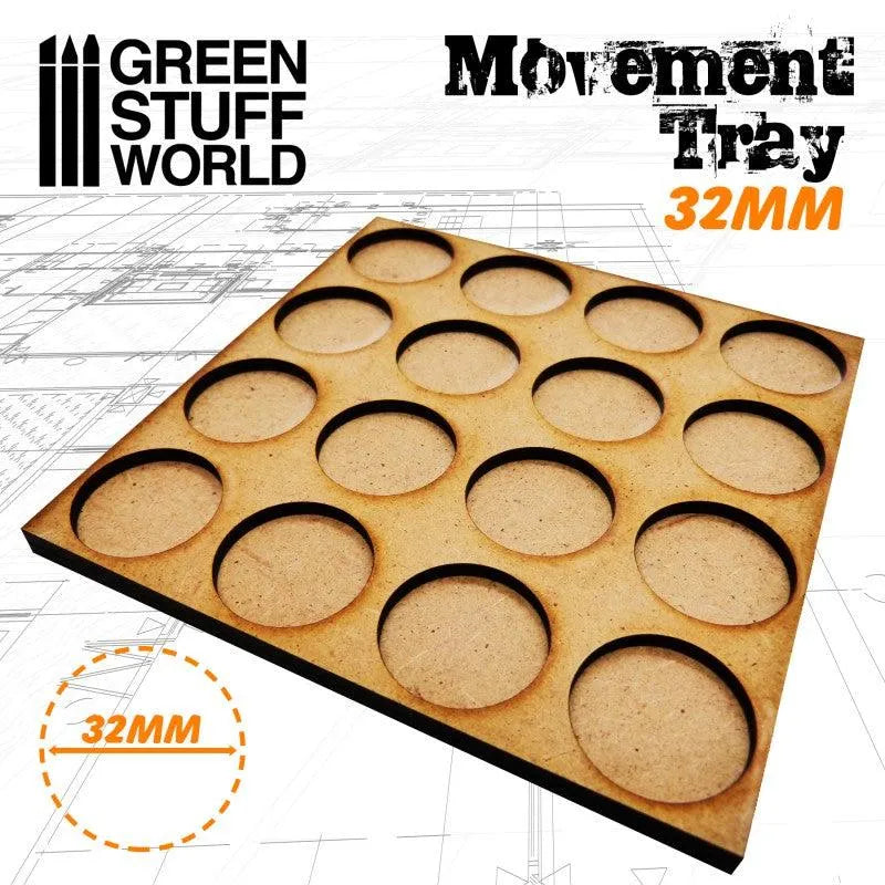 MDF Movement Trays 32mm 4x4 - Skirmish Lines - ZZGames.dk