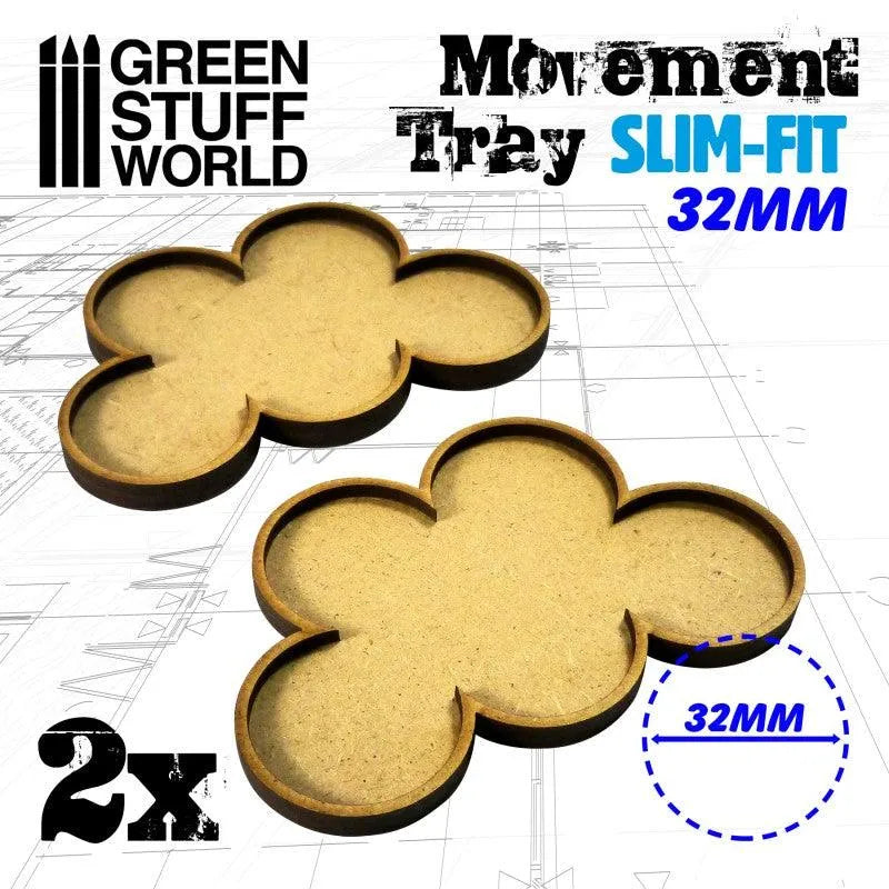 MDF Movement Trays 32mm x 5 - SLIM-FIT - ZZGames.dk