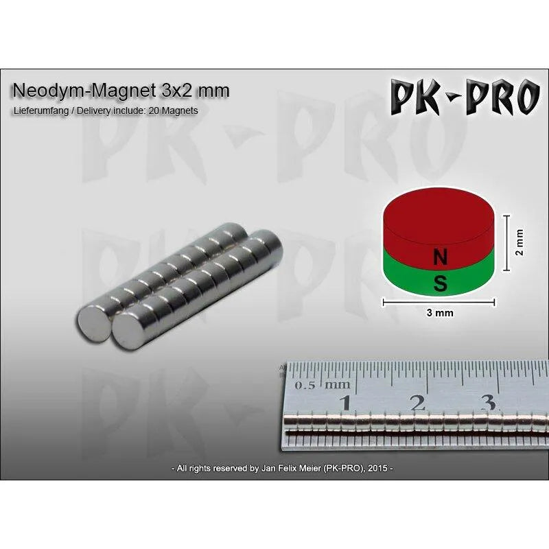 Neodym magnet rund 3x2mm (10x) - ZZGames.dk