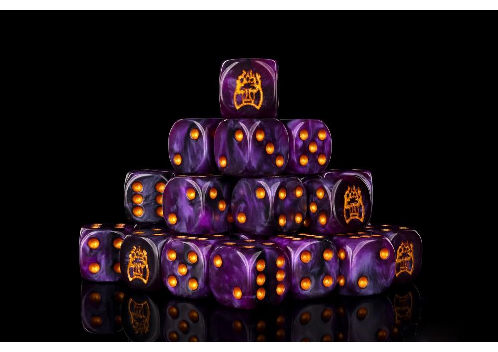 Old Dominion: Faction Dice (Translucent Purple And Gold Pips) - ZZGames.dk