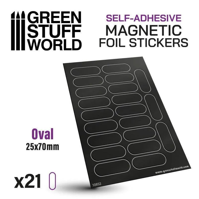 Oval Magnetic Sheet SELF-ADHESIVE - 25x70mm - ZZGames.dk