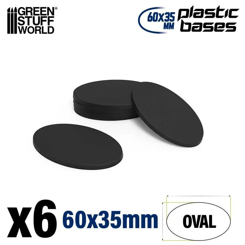 Plastic Bases - Oval Pill 60x35mm x6