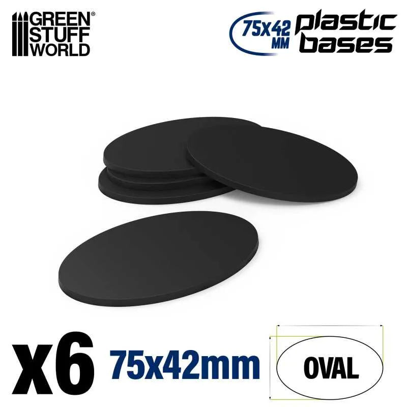 Plastic Bases - Oval Pill 75x42mm x6