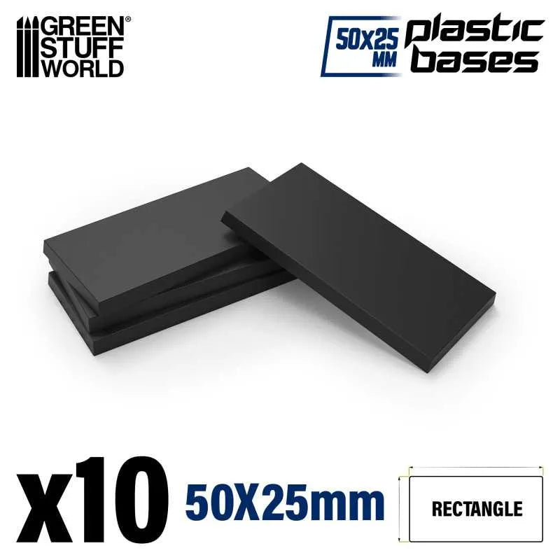 Plastic Bases - Rectangle 25x50mm x10