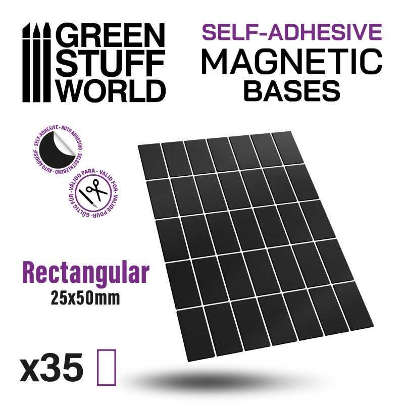 Rectangular Magnetic Sheet SELF-ADHESIVE - 25x50mm - ZZGames.dk