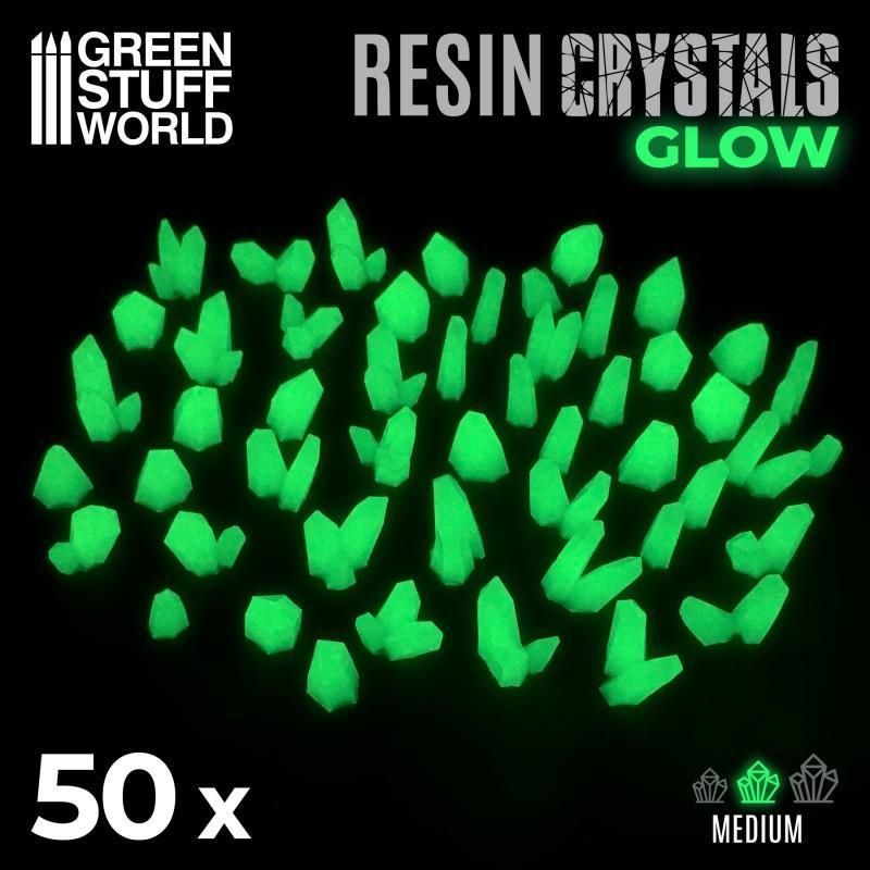 Resin Crystals - Medium GREEN GLOW x50 - ZZGames.dk